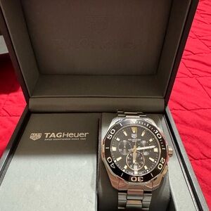 Tag Heuer Stainless Steel Chronograph Watch - Black and Silver